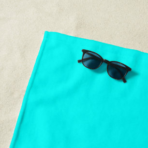 Neon turquoise bright fashionable modern tone beach towel