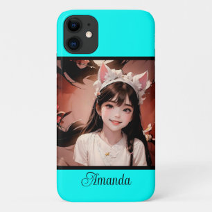 Neon turquoise bright fashionable modern tone  iPhone 11 case