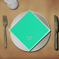 neon Turquoise solid colour - add logo napkins