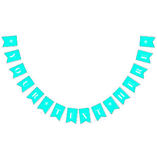 Neon Turquoise Solid Colour   Custom Bunting