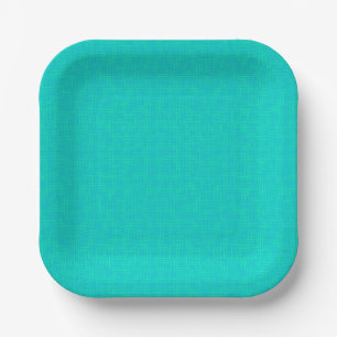 Neon turquoise textured.  paper plate