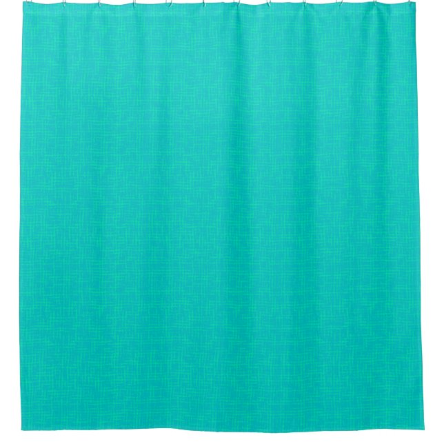 Neon turquoise textured.  shower curtain (Front)