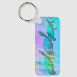 Neon Turtle Key Ring
