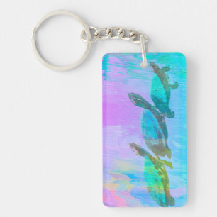 Neon Turtles Key Ring