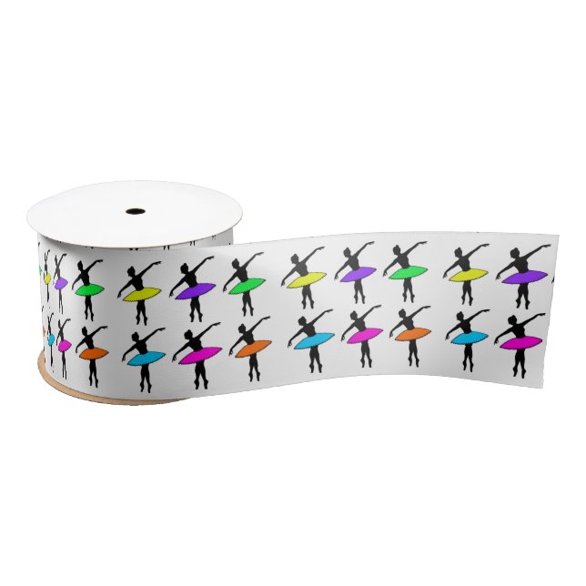 Neon Tutu Ballerinas Ballet Dancer Dance Ribbon Satin Ribbon (Spool)