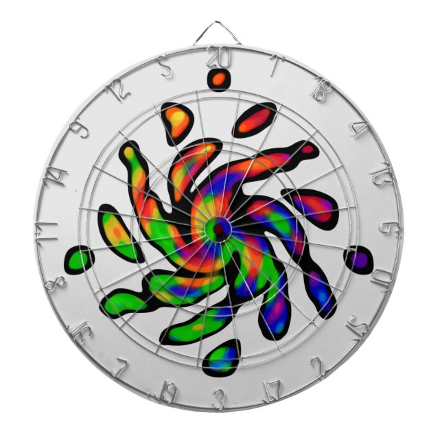 Neon Twirl Art  Dartboard (Front)