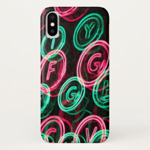 Neon typewriter keys close up iPhone x case