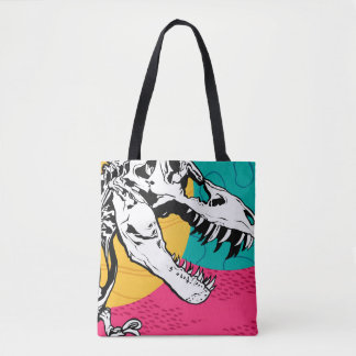 Neon Tyrannosaurus Rex Tote Bag