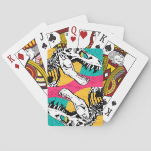 Neon Tyrannosaurus Rex Tote Playing Cards
