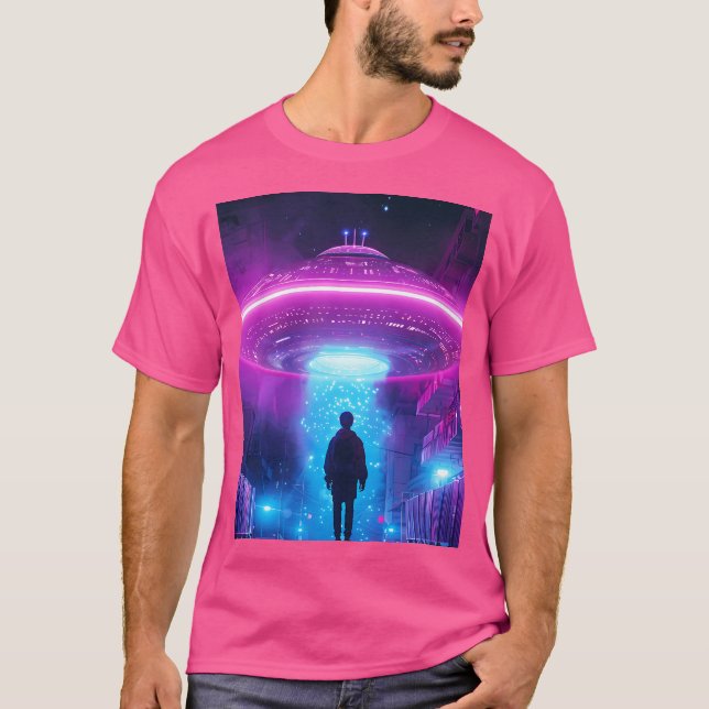 Neon Ufo Abduction T-Shirt (Front)