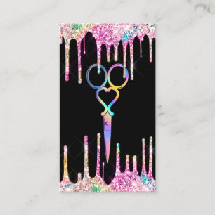 Neon Unicorn Holographic hairstylist hairdresser Business Card