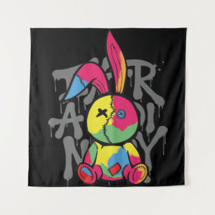 Neon Urban Bunny Tapestry
