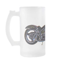 Neon V-twin Motorcycle Beer Mug