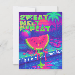 Neon Vaporwave 80s Summer Heat Postcard