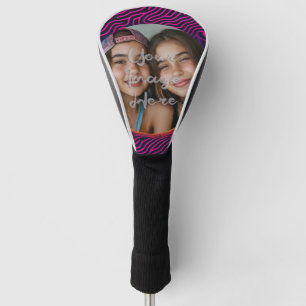 Neon Vaporwave Swirl Custom Photo Frame Golf Head Cover