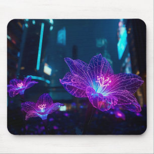 Neon Veins Glowing Mouse Pad   Bioluminescent