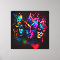 Neon Venetian Carnival Mask I