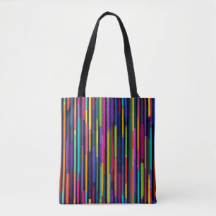 Neon Vertical Stripe Pattern Tote Bag