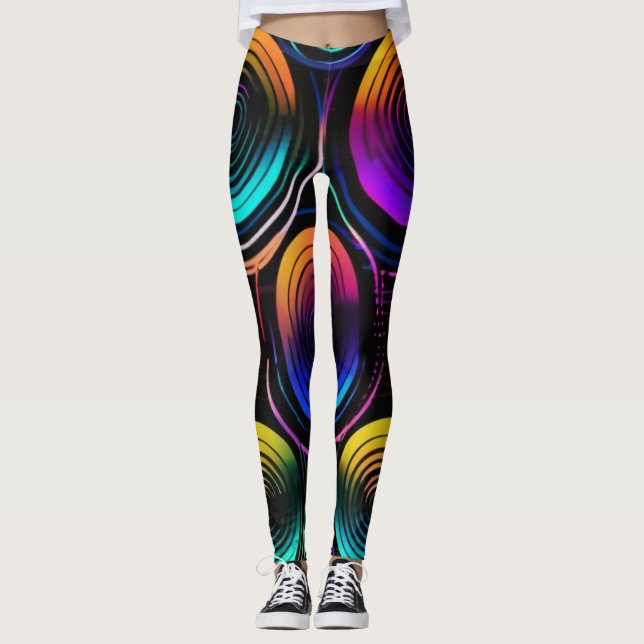 Neon Vibe Radiance Leggings (Front)