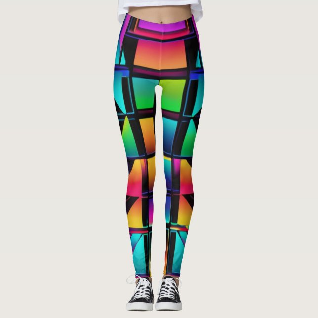 Neon Vibe Radiance Leggings (Front)