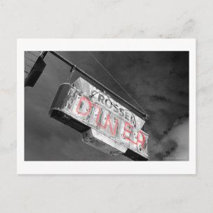 Neon Vintage Diner Sign Postcard