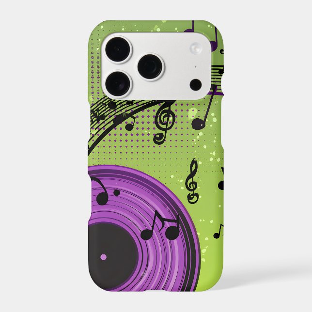 Neon Vinyl Notes iPhone Case | Y2K Digital Grunge (Back)