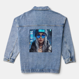 Neon Virtuoso: The Enigmatic Allure of a Cyberpunk Denim Jacket