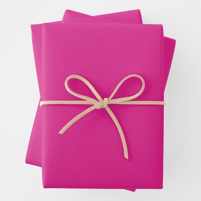 neon vivid pink | solid pink  wrapping paper sheet (In situ)