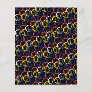 Neon Volleyballs on Black Scrapbook Paper