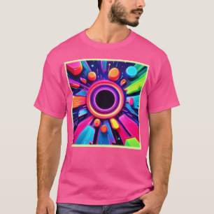 Neon Vortex Abstract Space Art T-Shirt