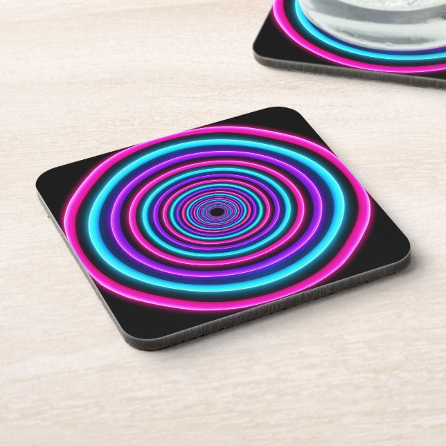 Neon Vortex Rings Coaster (Left Side)