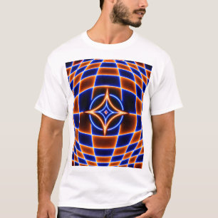 Neon Vortex Star Optical Illusion – Blue Orange Gl T-Shirt