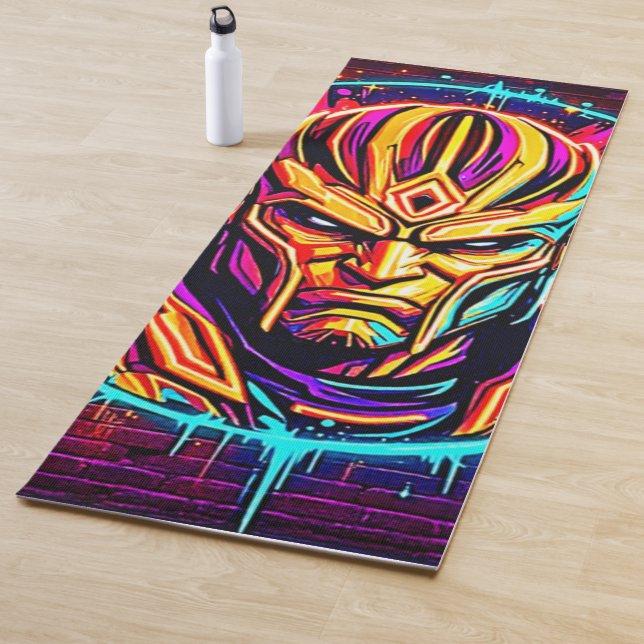 Neon Warrior Power Art Yoga Mat (In Situ)