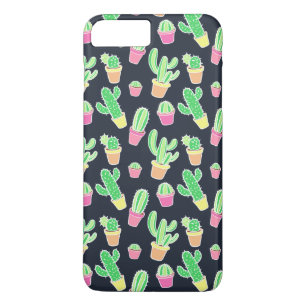 Neon Watercolor Cacti in Pots Pattern iPhone 8 Plus/7 Plus Case