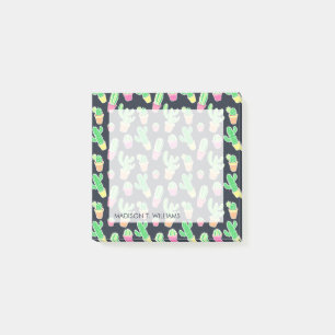 Neon Watercolor Cacti in Pots Pattern Post-it Notes