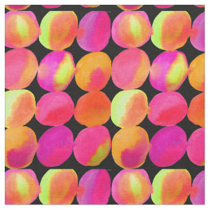 Neon Watercolor circle pattern abstract art colour Fabric