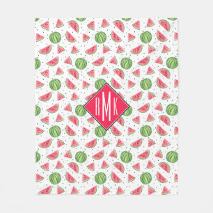Neon Watercolor Watermelons Pattern Fleece Blanket