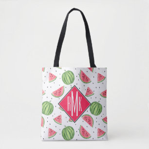 Neon Watercolor Watermelons Pattern Tote Bag