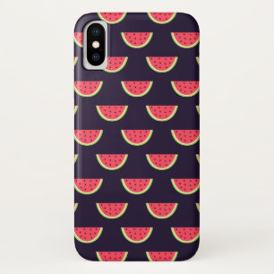 Neon Watermelon on Purple Pattern iPhone X Case