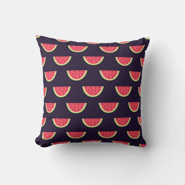 Neon Watermelon on Purple Pattern Cushion (Front)
