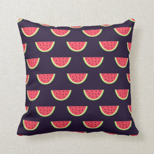 Neon Watermelon on Purple Pattern Cushion