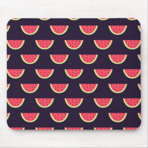 Neon Watermelon on Purple Pattern Mouse Mat