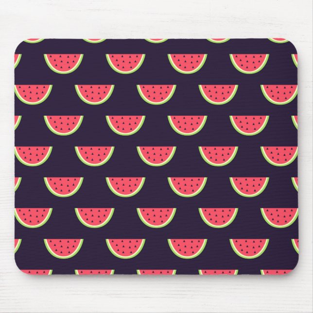 Neon Watermelon on Purple Pattern Mouse Mat (Front)