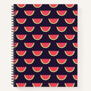 Neon Watermelon on Purple Pattern Notebook