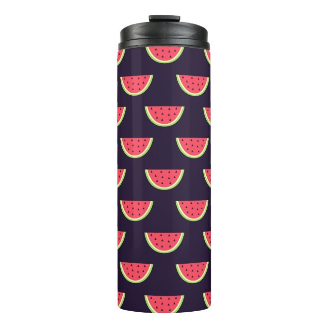 Neon Watermelon on Purple Pattern Thermal Tumbler (Front)