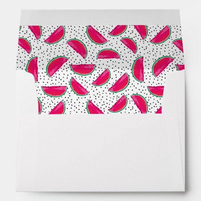 Neon Watermelon on Seeds Pattern Envelopes (Back (Bottom))