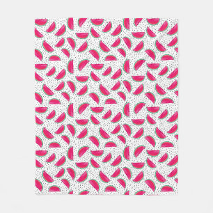 Neon Watermelon on Seeds Pattern Fleece Blanket