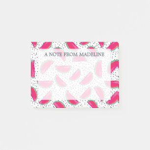 Neon Watermelon on Seeds Pattern Post-it Notes