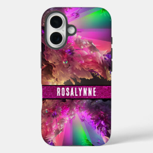 Neon Wave Customisable Rave-Inspired Laser Glitter iPhone 16 Case