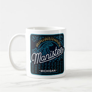 Neon Wave Manistee Michigan  Coffee Mug